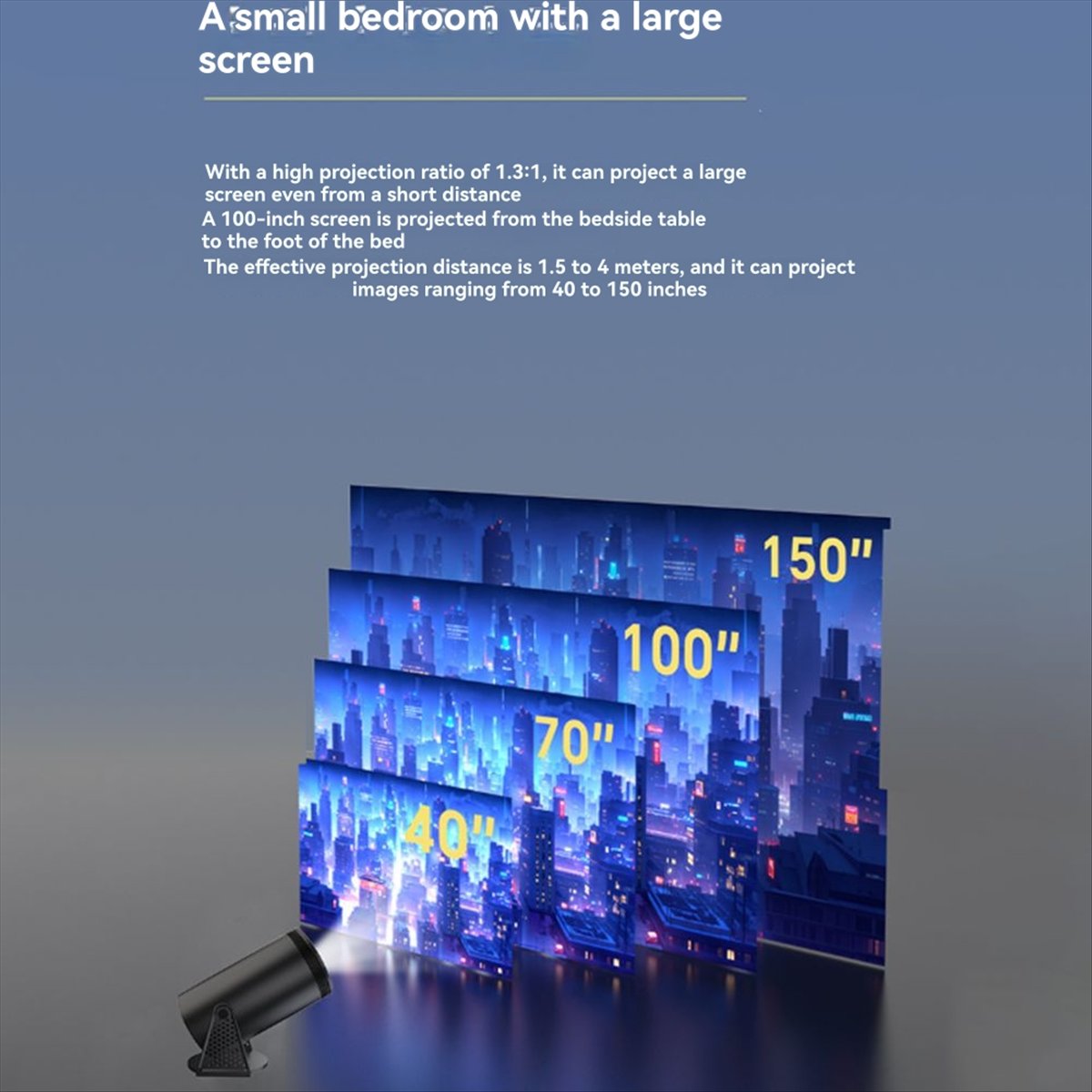 Home Cinema Quad - NEW 1080P Projector for Android12 WiFi
