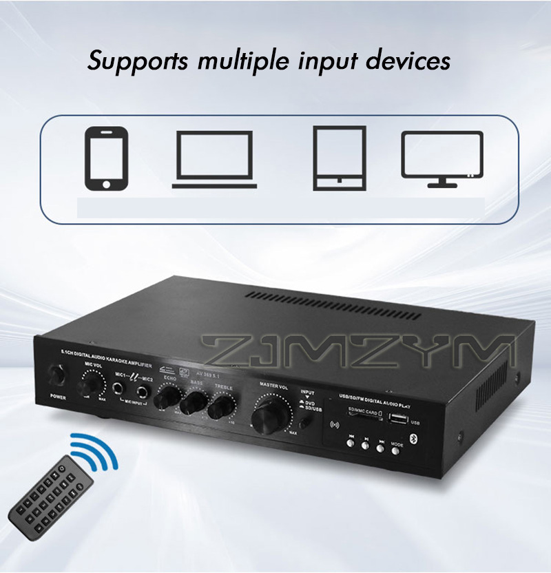 Home Cinema Receiver - Bluetooth 5.1 Sound Speaker Amplifier Stereo