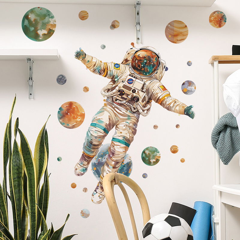 Home Cinema Wall - Cartoon Dream Astronaut Planet Wall Stickers