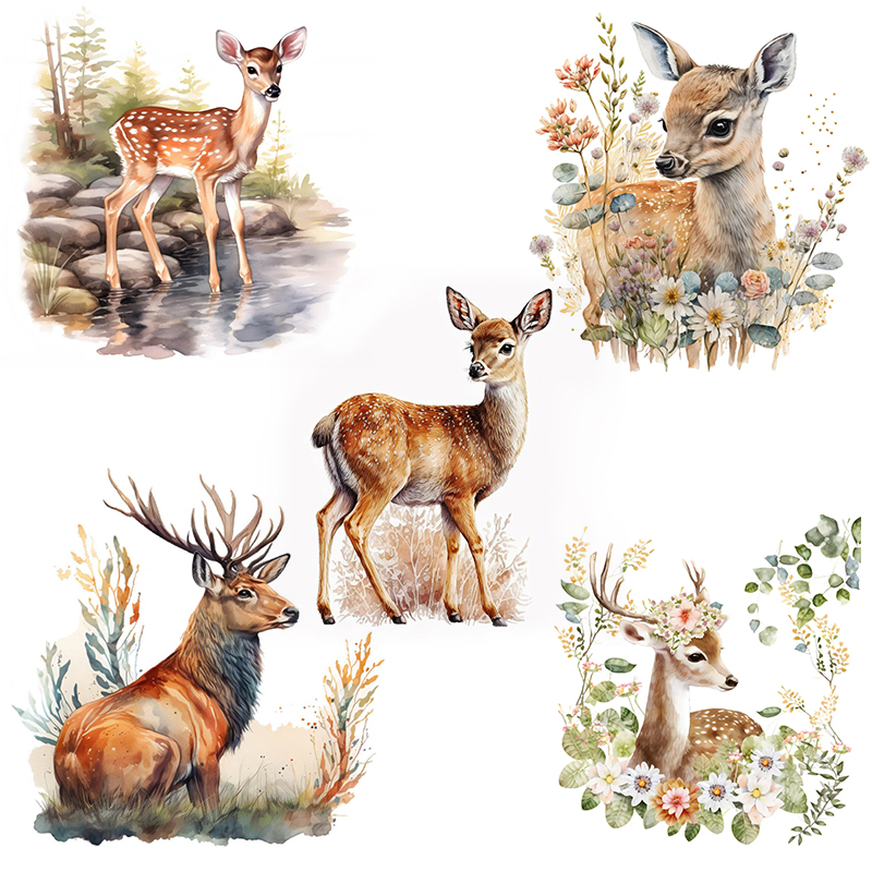 Home Cinema Wall - C400#Cute Deer Wall Sticker Kids Room
