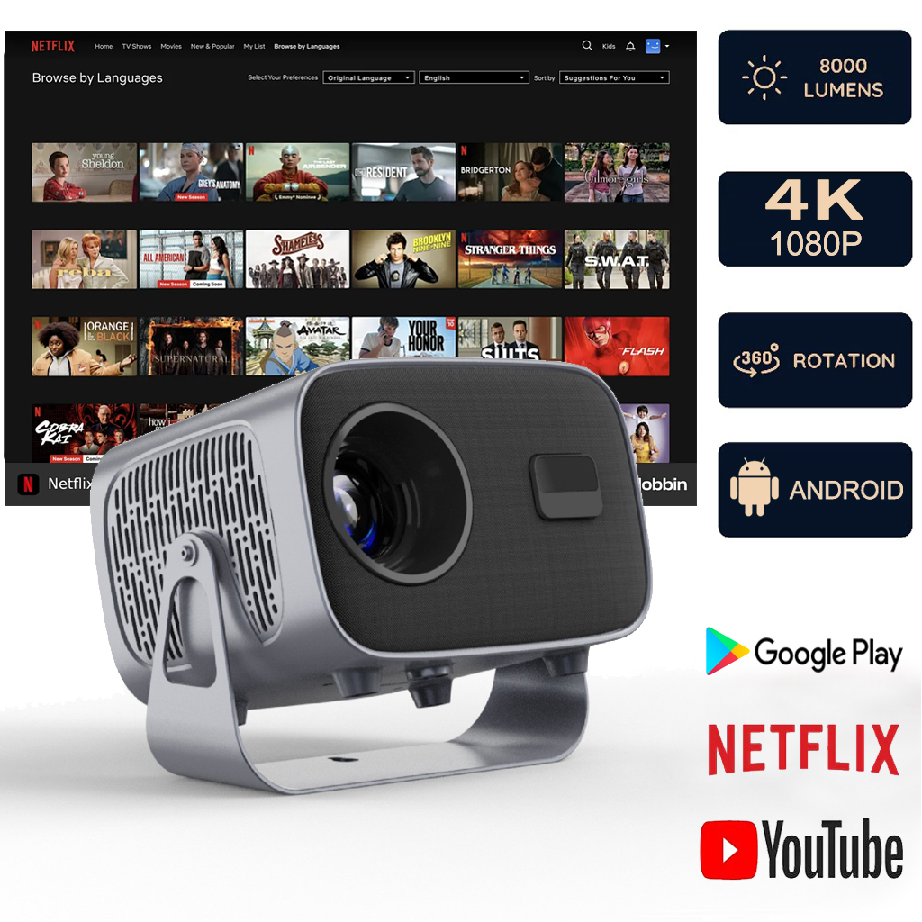 Home Cinema Focal - New A10 4K Android13 Projector SmartPhone