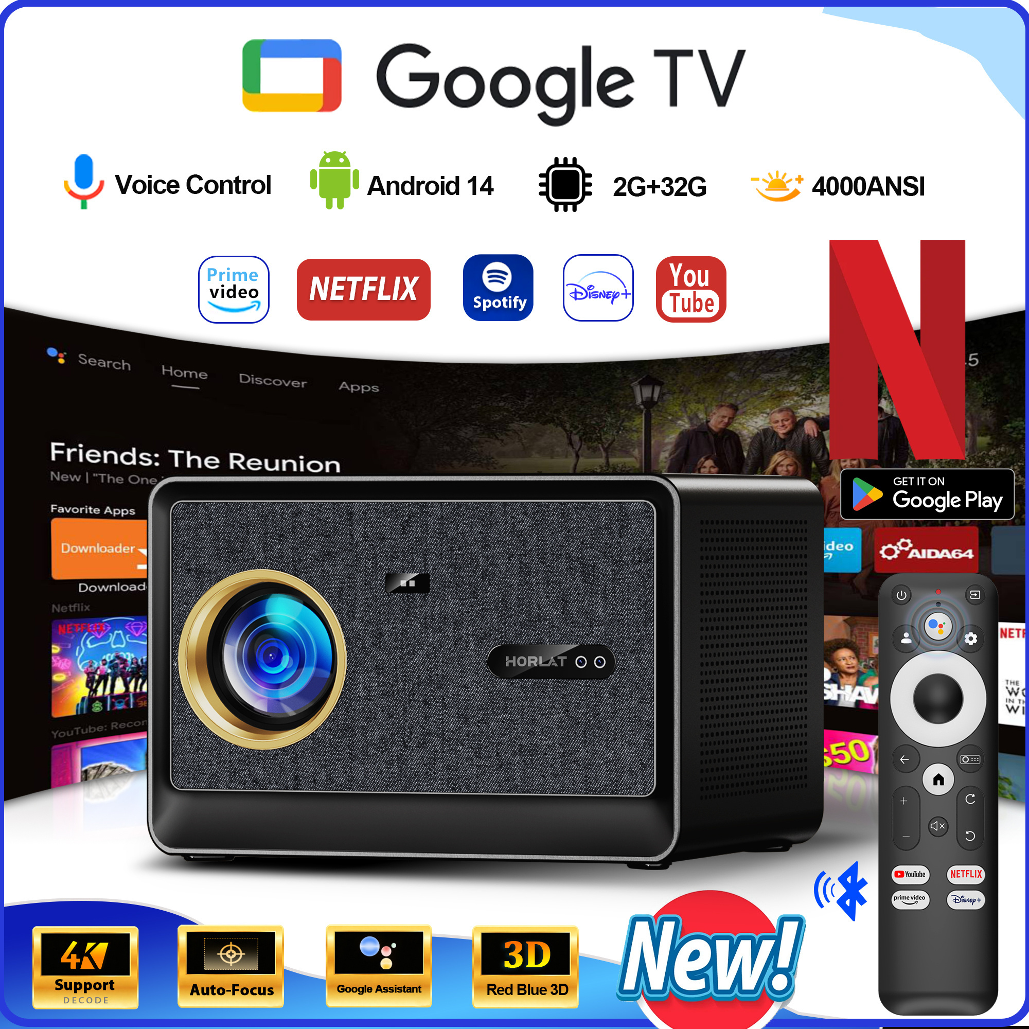 Home Cinema Focal - HORLAT 4000ANSI Lumen Ultra HD Projector