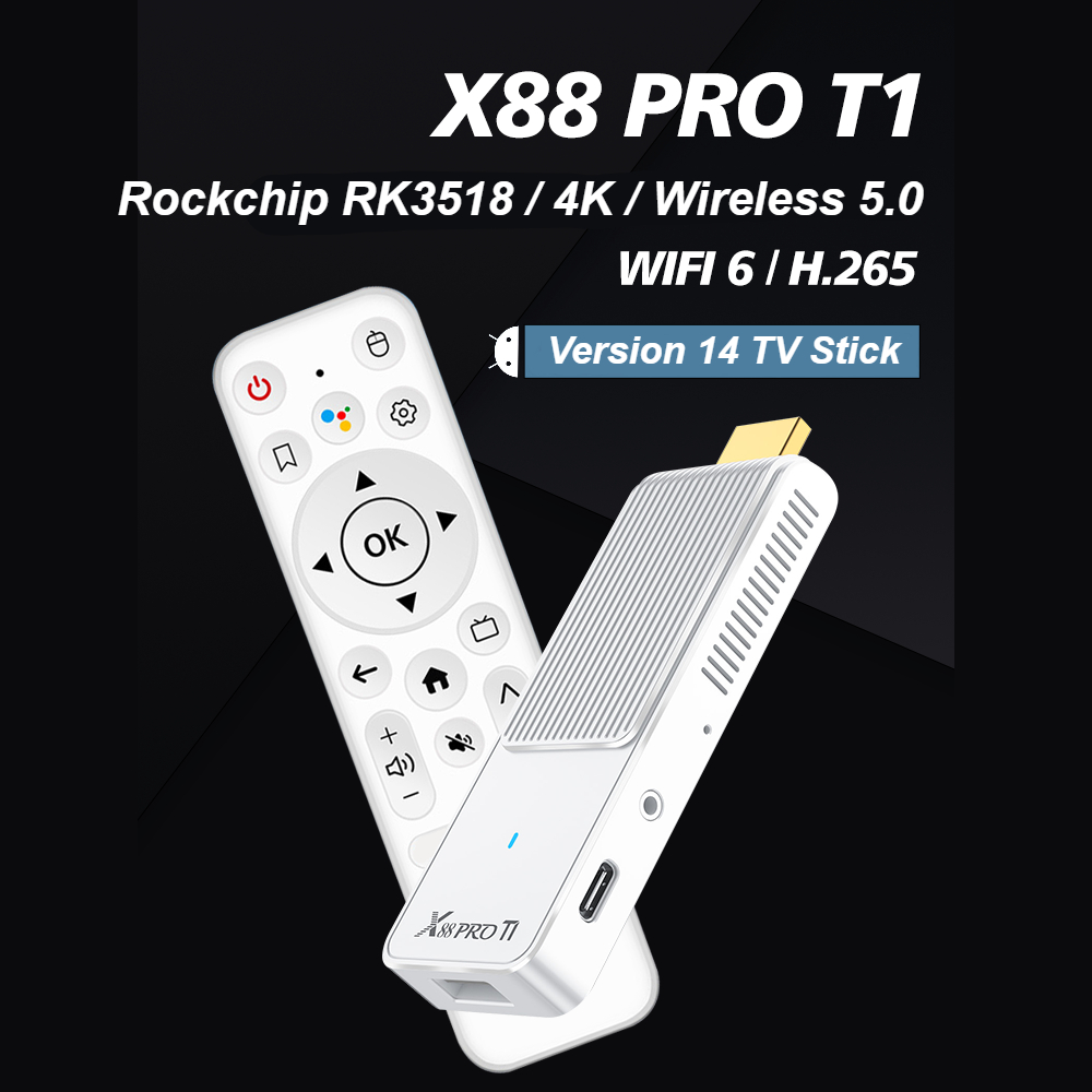Home Cinema Quad - X88 T1 TV Stick Android14 Rockchip