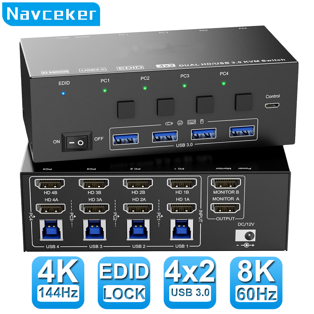 Home Cinema Usb - Navceker 8K KVM Switch HDMI 4