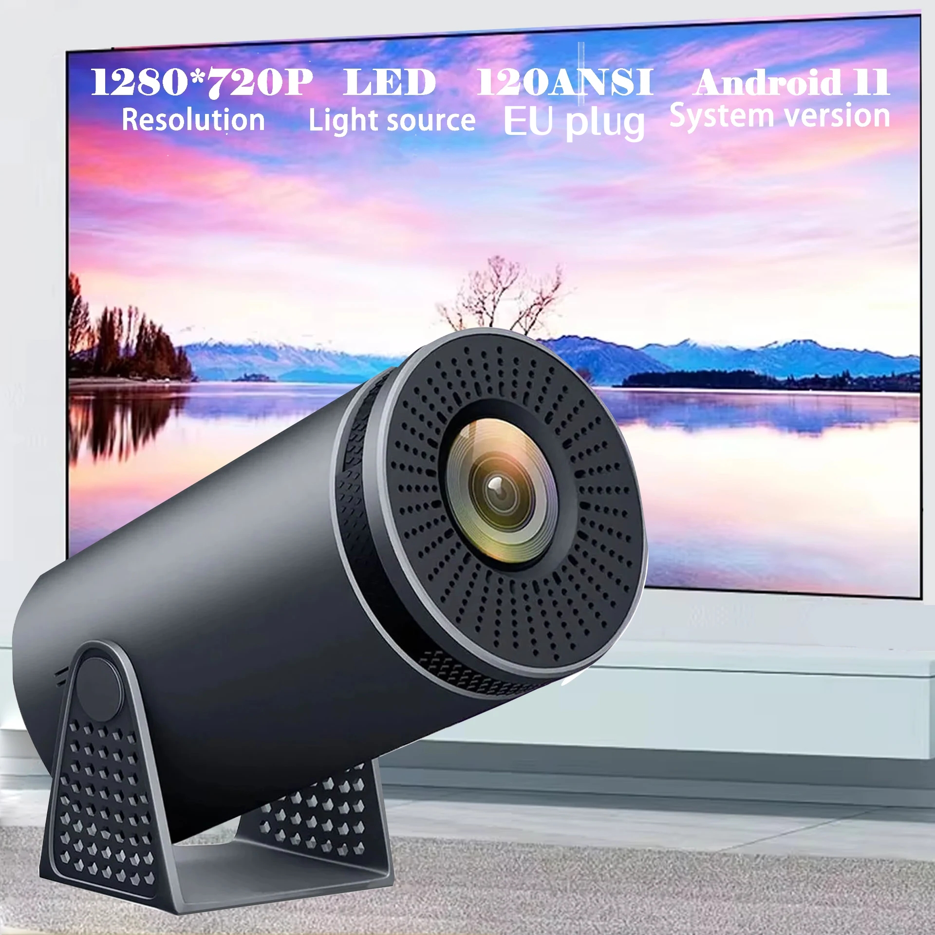 Home Cinema Quad - 1Pcs New Projector H300 4K Android