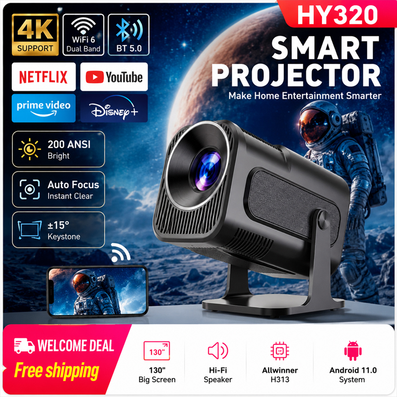 Home Cinema Projector Xiaomi - KaiAqua HY320 Projector 720P Freestyle For