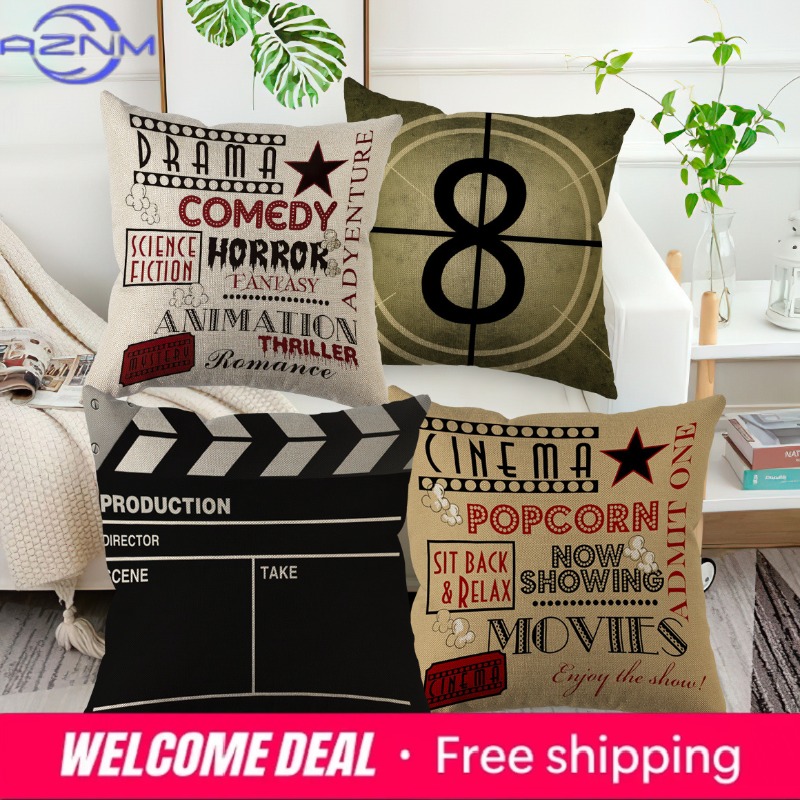 Home Cinema Tickets - Cinema Ticket Printed Pillow Cover Linen