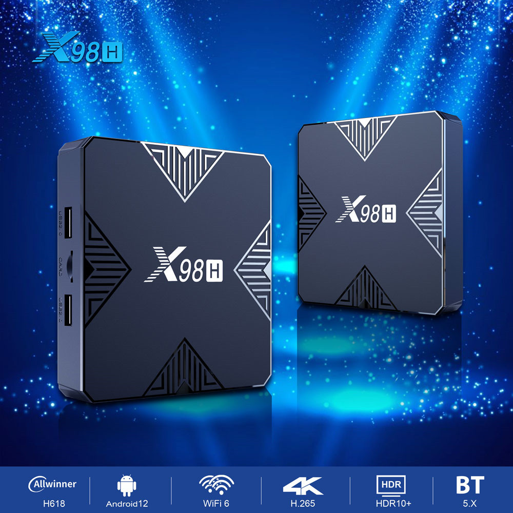 Home Cinema Quad - X98H TV Box Android12 Allwinner H618