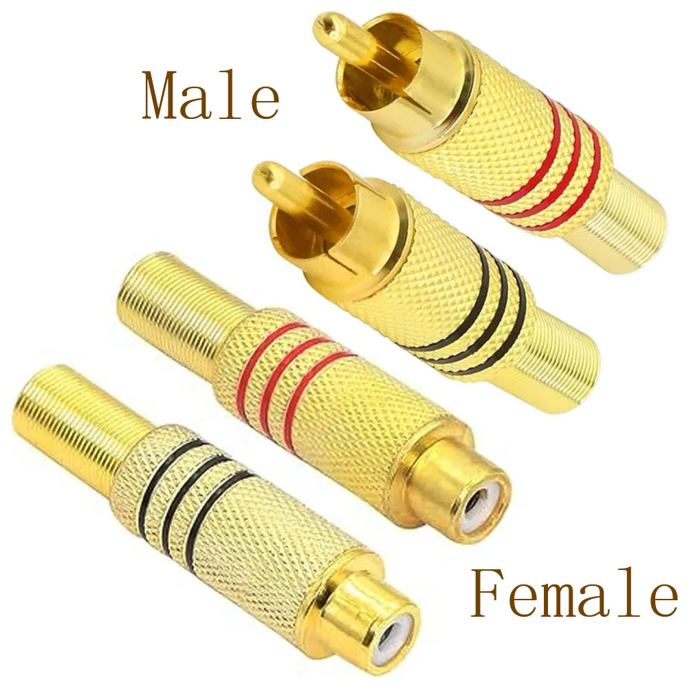 Home Cinema Hall - 4PCS RCA Plug Gold Plated Solder