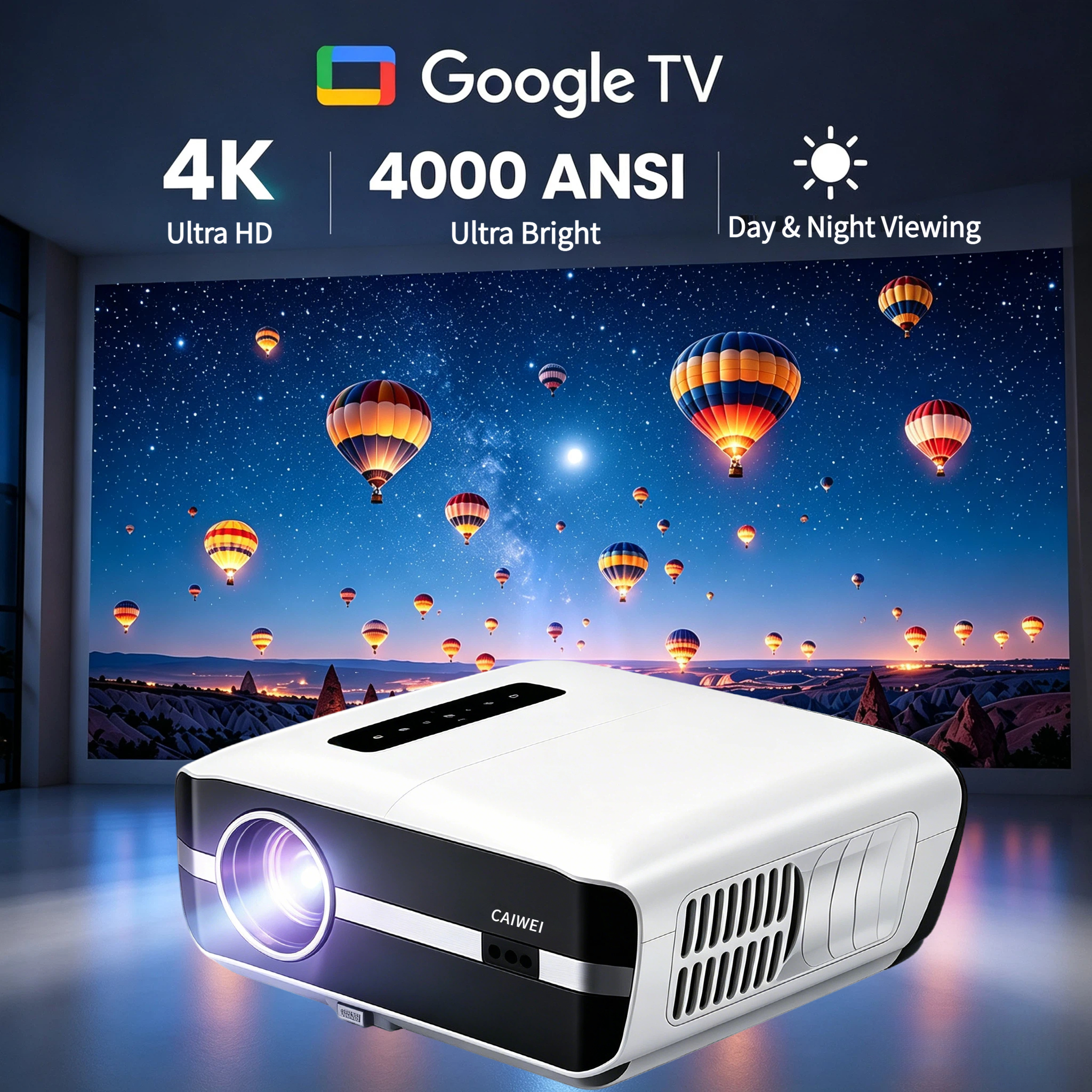 Home Cinema Night - New 4k Projector Auto Focus Daytime