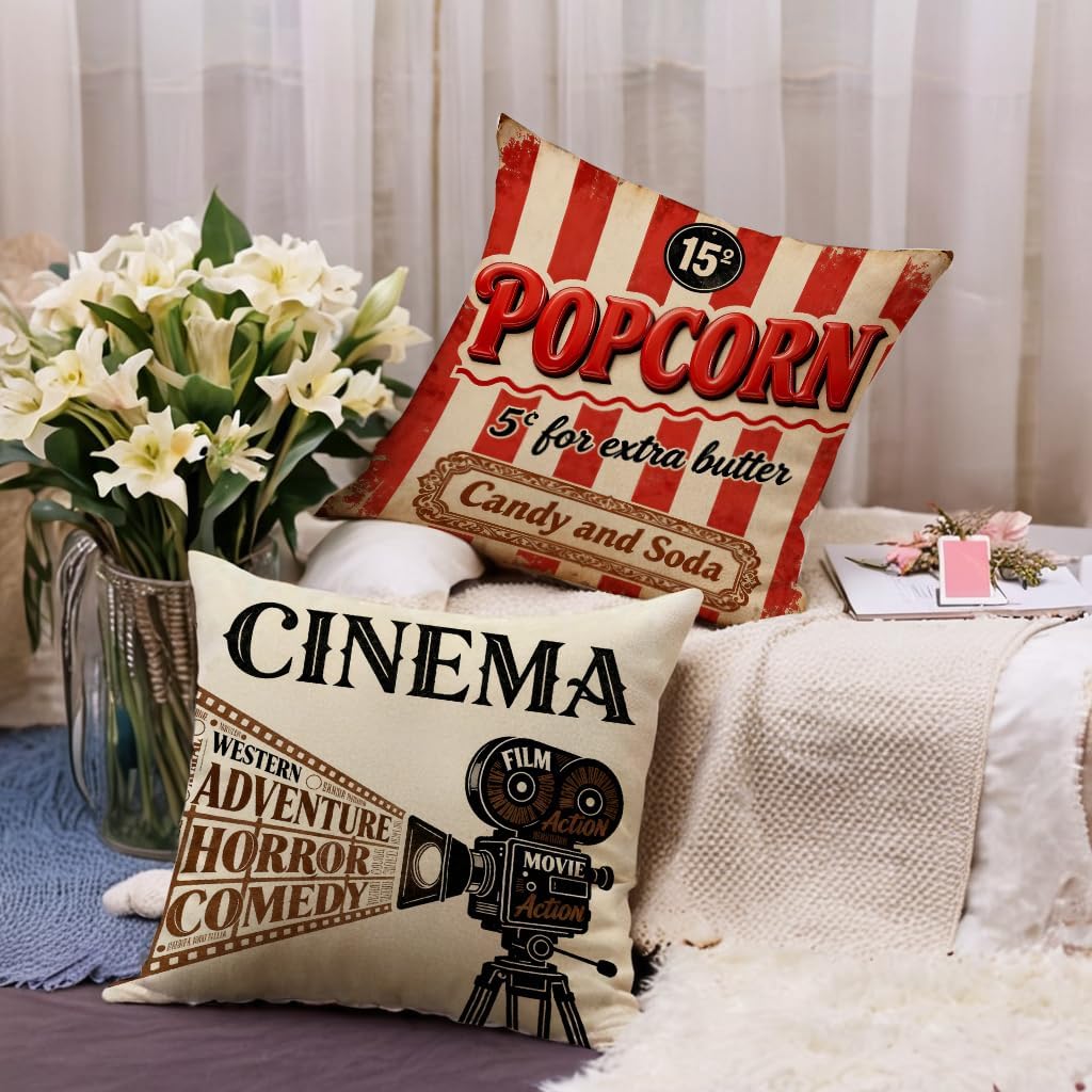4Pcs Vintage Cinema Throw Pill - đánh giá và giá Home Cinema Tickets