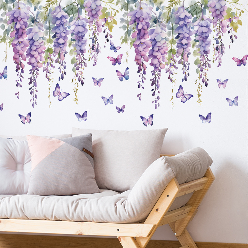 Purple Flowers Butterfly Wall  - đánh giá và giá Home Cinema Wall