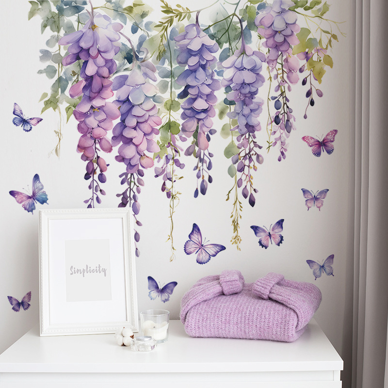 Purple Flowers Butterfly Wall  - đánh giá và giá Home Cinema Wall
