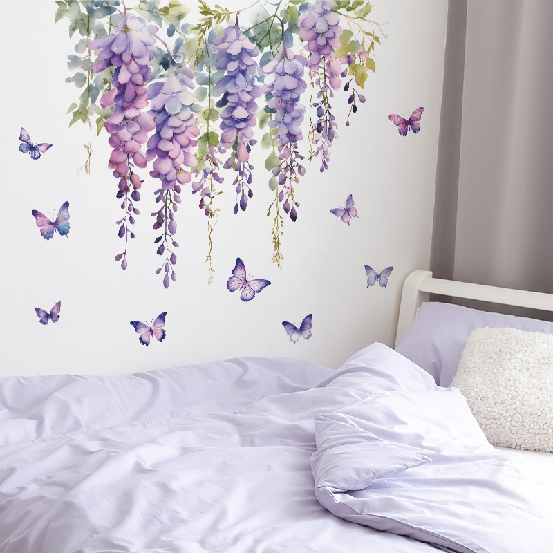 Purple Flowers Butterfly Wall  - đánh giá và giá Home Cinema Wall