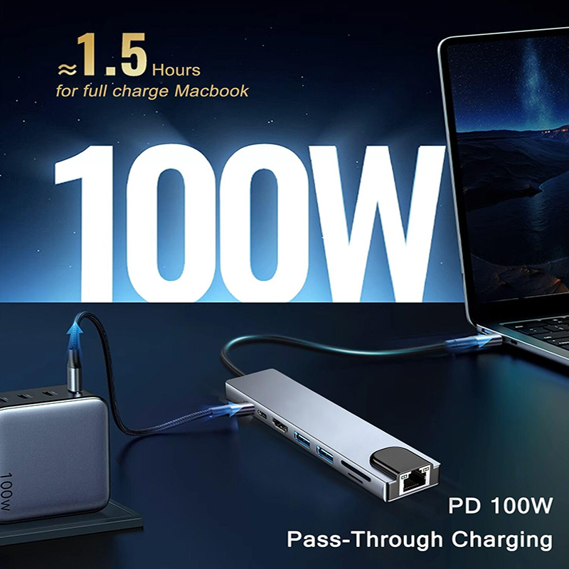 8 In 1 USB Type C Hub for MacB - đánh giá và giá Home Cinema Usb