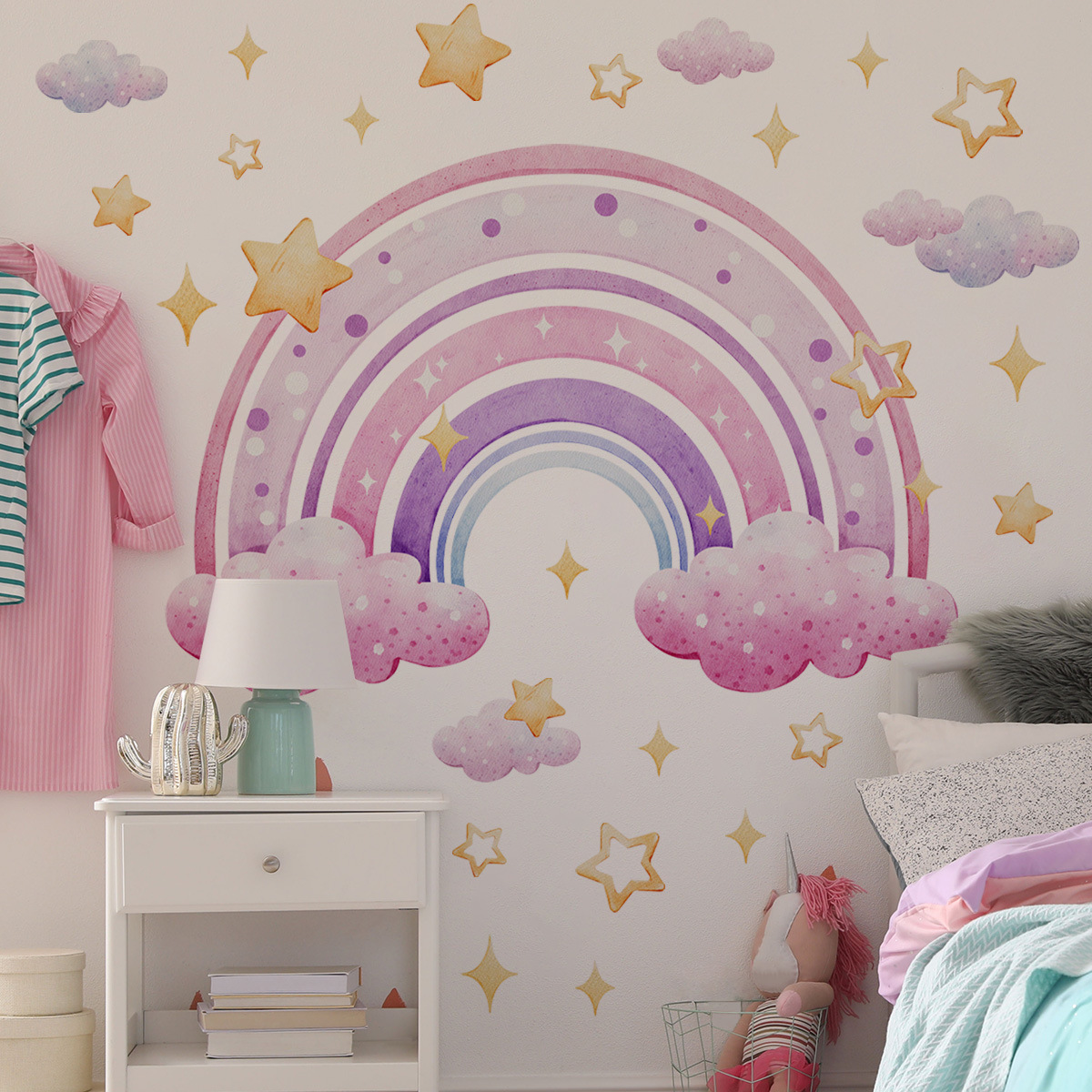 Colorful Rainbow Stars Cloud W - đánh giá và giá Home Cinema Wall