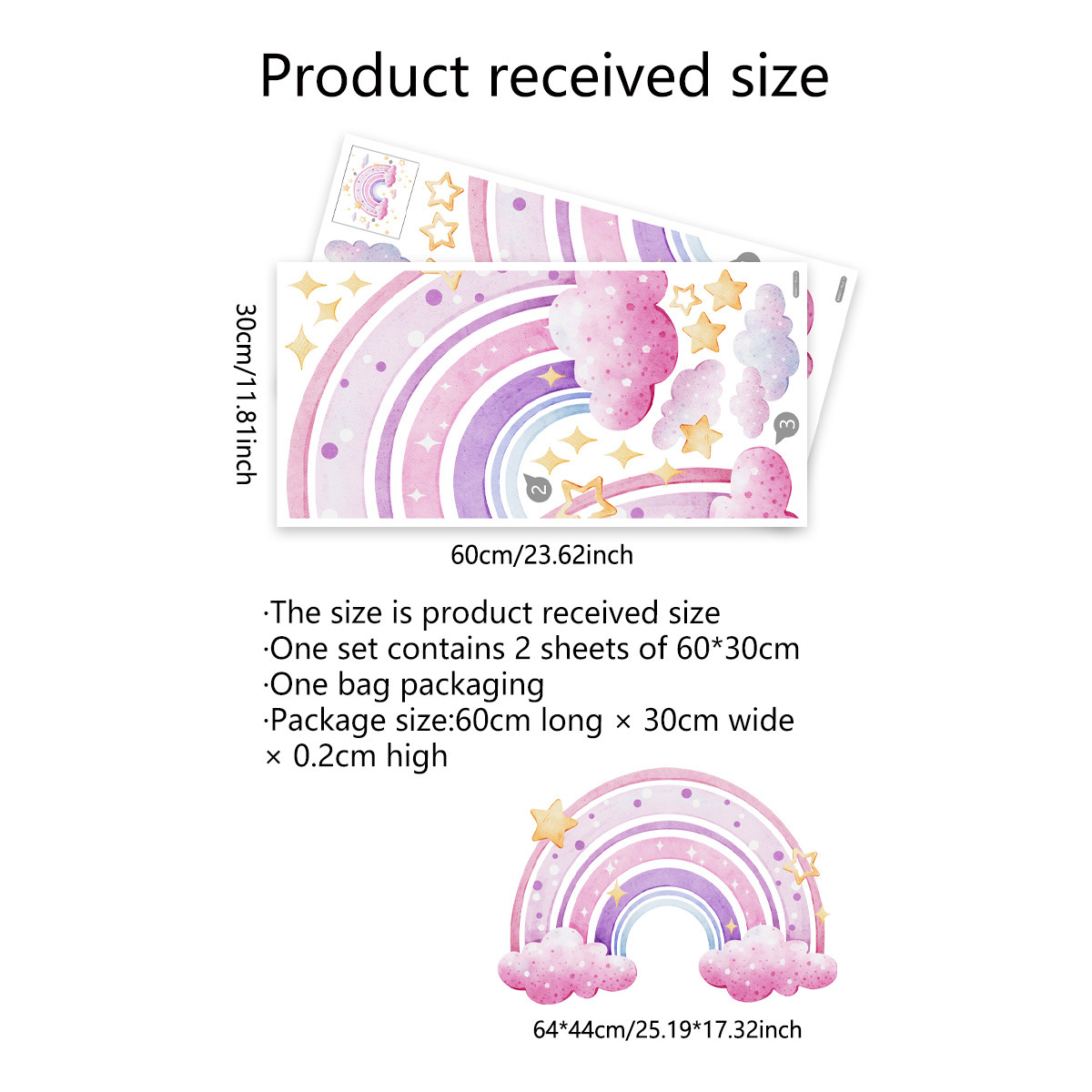 Colorful Rainbow Stars Cloud W - đánh giá và giá Home Cinema Wall