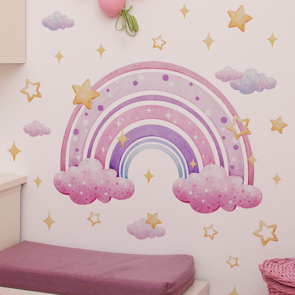 Colorful Rainbow Stars Cloud W - đánh giá và giá Home Cinema Wall