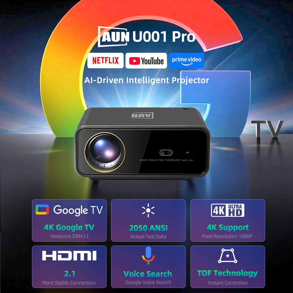 AUN U001 Pro Android Projector - đánh giá và giá Home Cinema Night