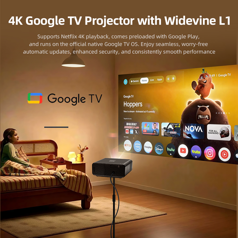 AUN U001 Pro Android Projector - đánh giá và giá Home Cinema Night