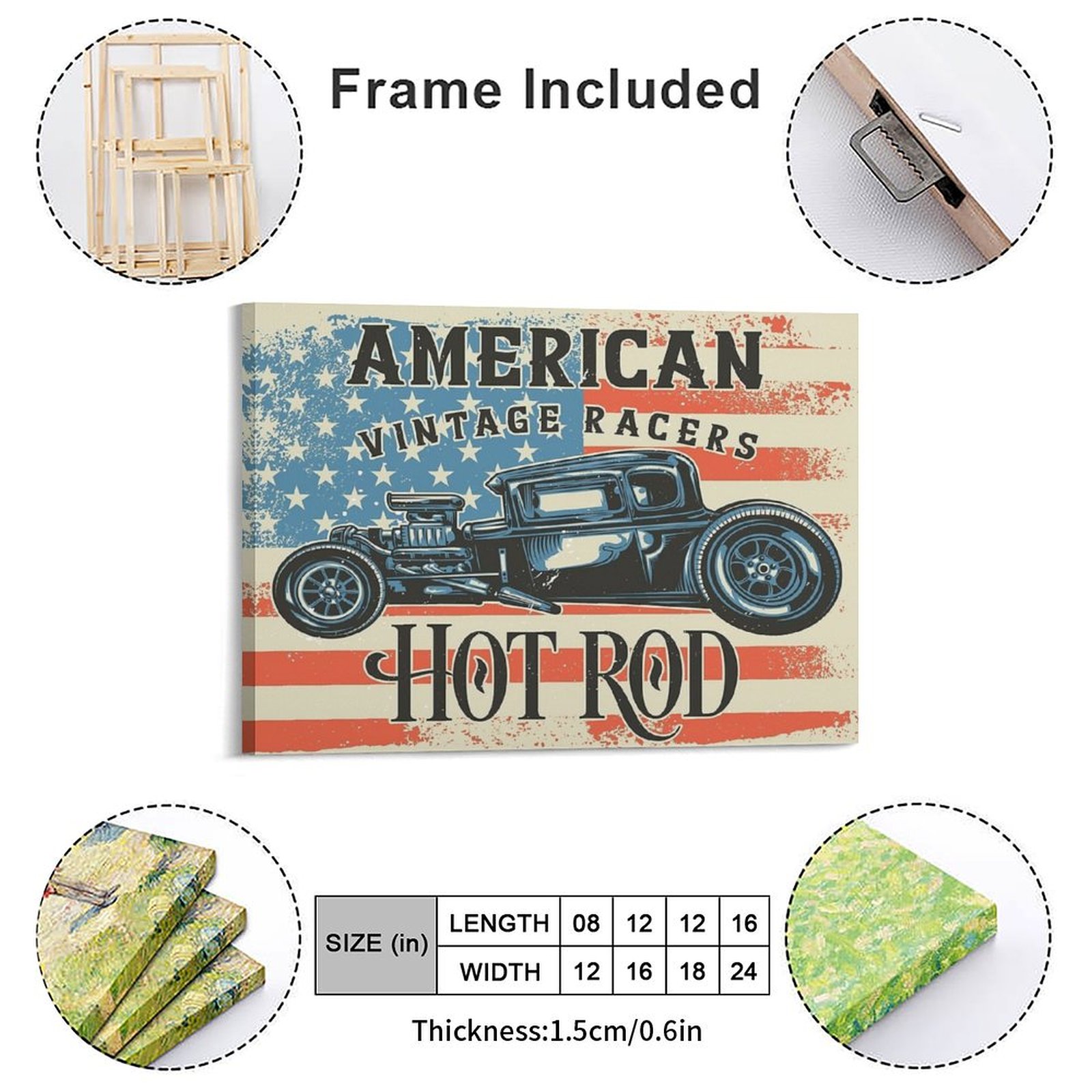 American Hot Rod Canvas Painti - đánh giá và giá Home Cinema Wall