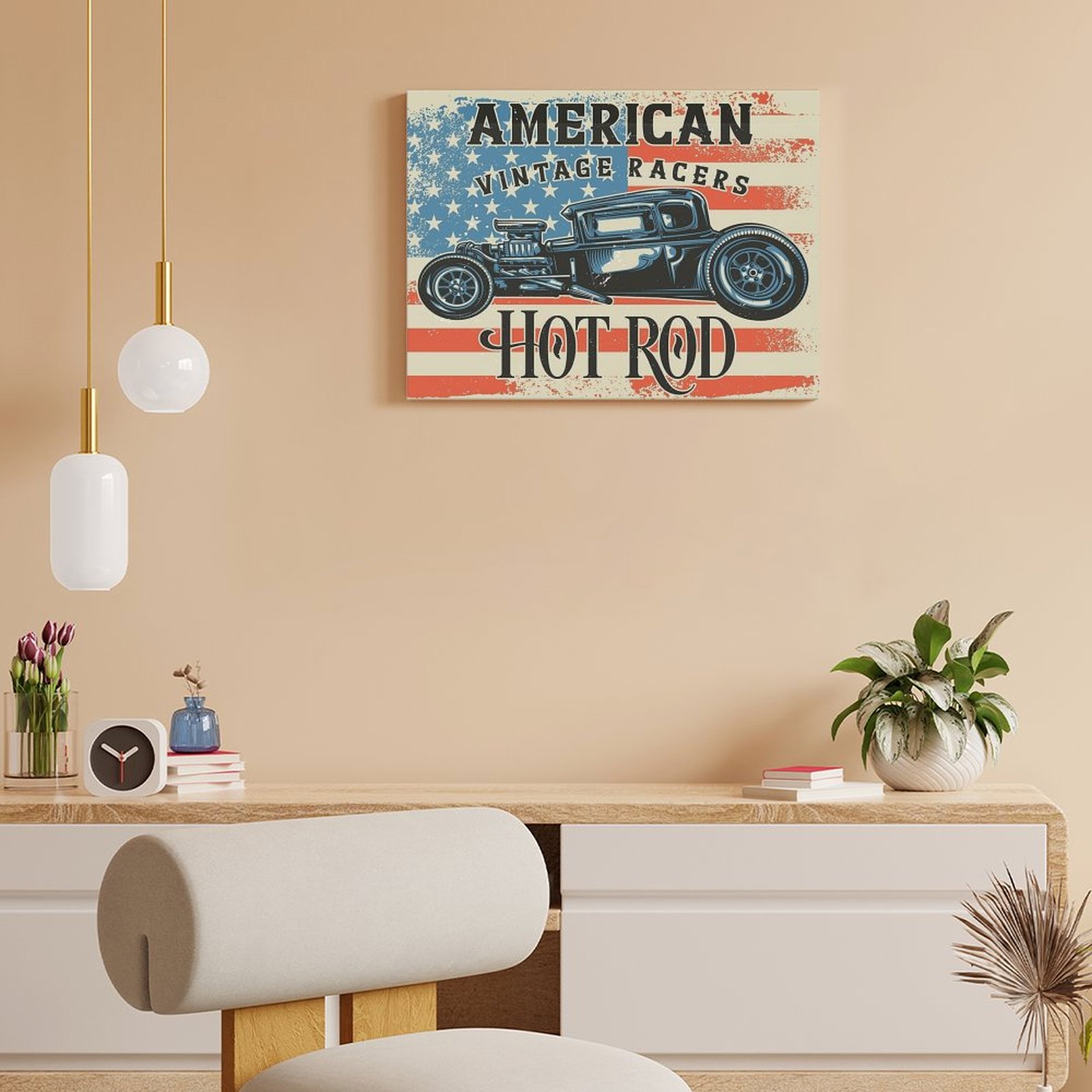 American Hot Rod Canvas Painti - đánh giá và giá Home Cinema Wall
