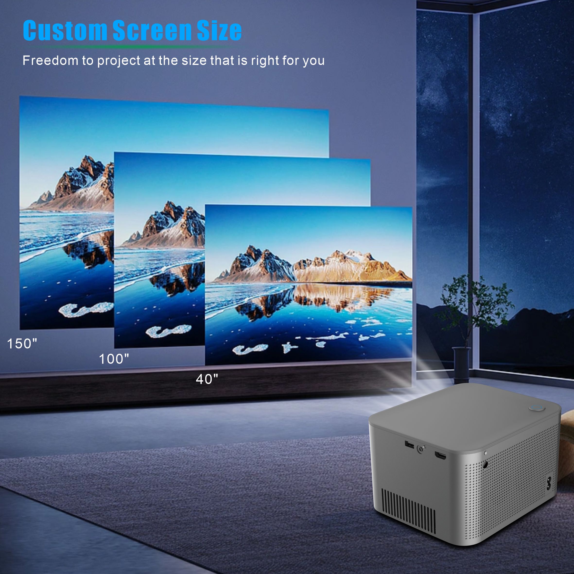HY350 Smart Projector 4K Andro - đánh giá và giá Home Cinema Quad