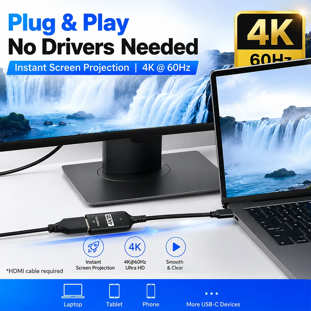 USB C to HDMI Adapter 4K@60Hz  - đánh giá và giá Home Cinema Usb