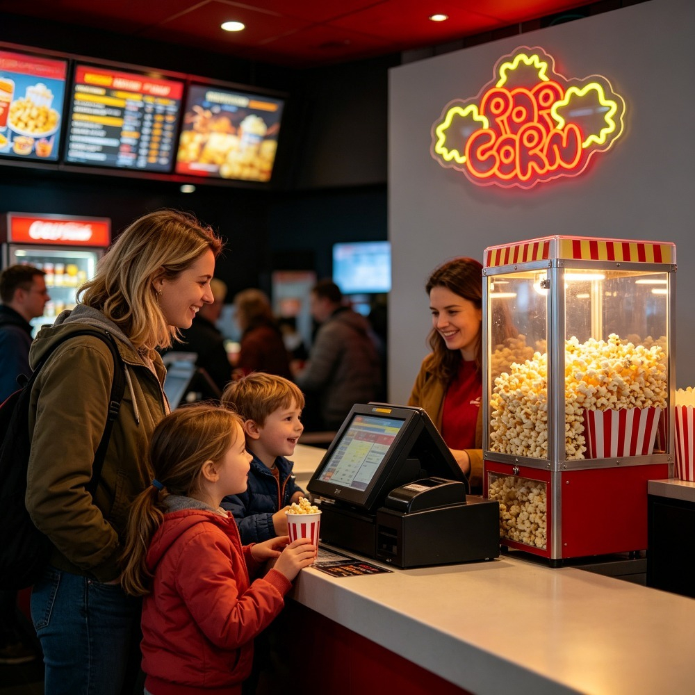 Popcorn Neon Sign LED Light Ci - đánh giá và giá Home Cinema Night