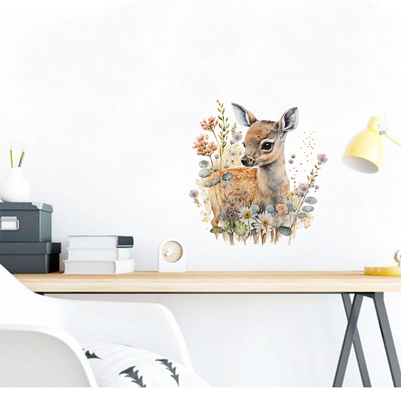 C400#Cute Deer Wall Sticker Ki - đánh giá và giá Home Cinema Wall