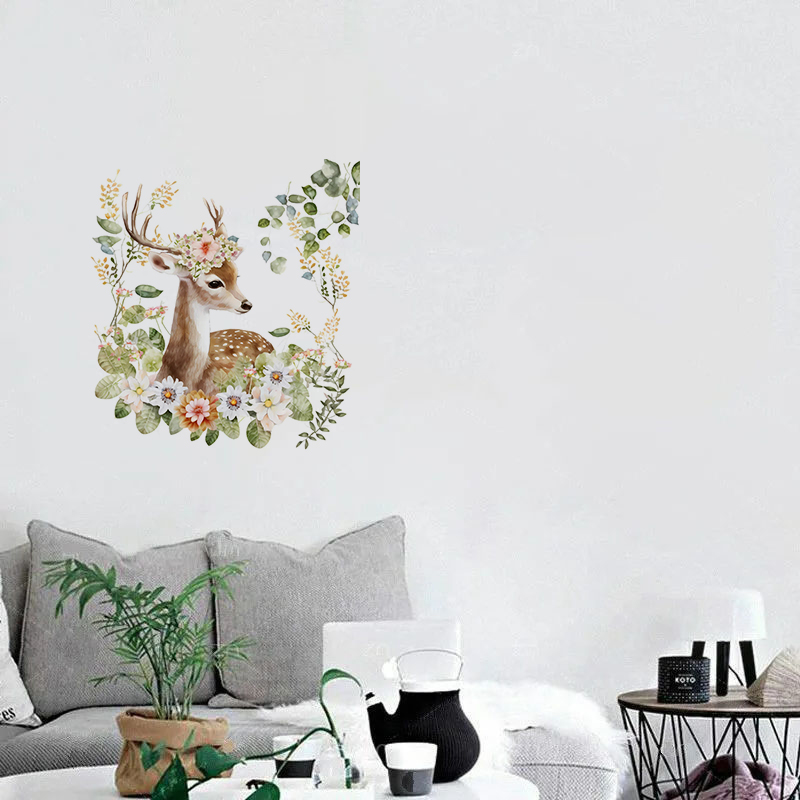 C400#Cute Deer Wall Sticker Ki - đánh giá và giá Home Cinema Wall