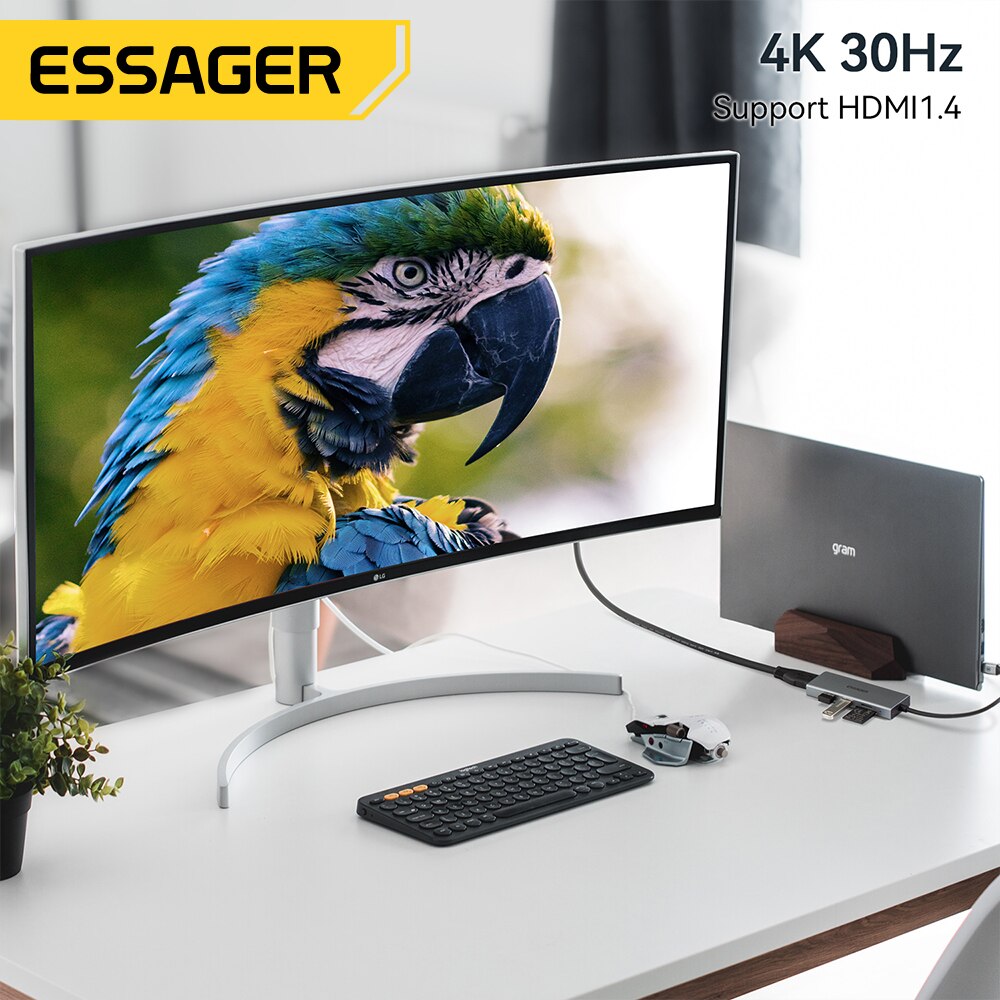 Essager 5 in 1 USB C HUB HDMI- - đánh giá và giá Home Cinema Usb