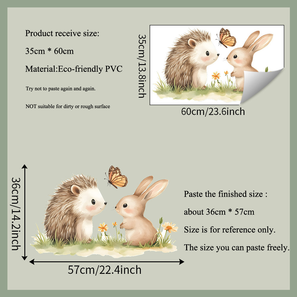 Cartoon Hedgehog Rabbit Wall S - đánh giá và giá Home Cinema Wall