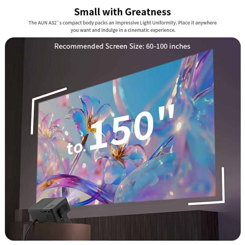 AUN A32 Pro Android 13 Project - đánh giá và giá Home Cinema Night