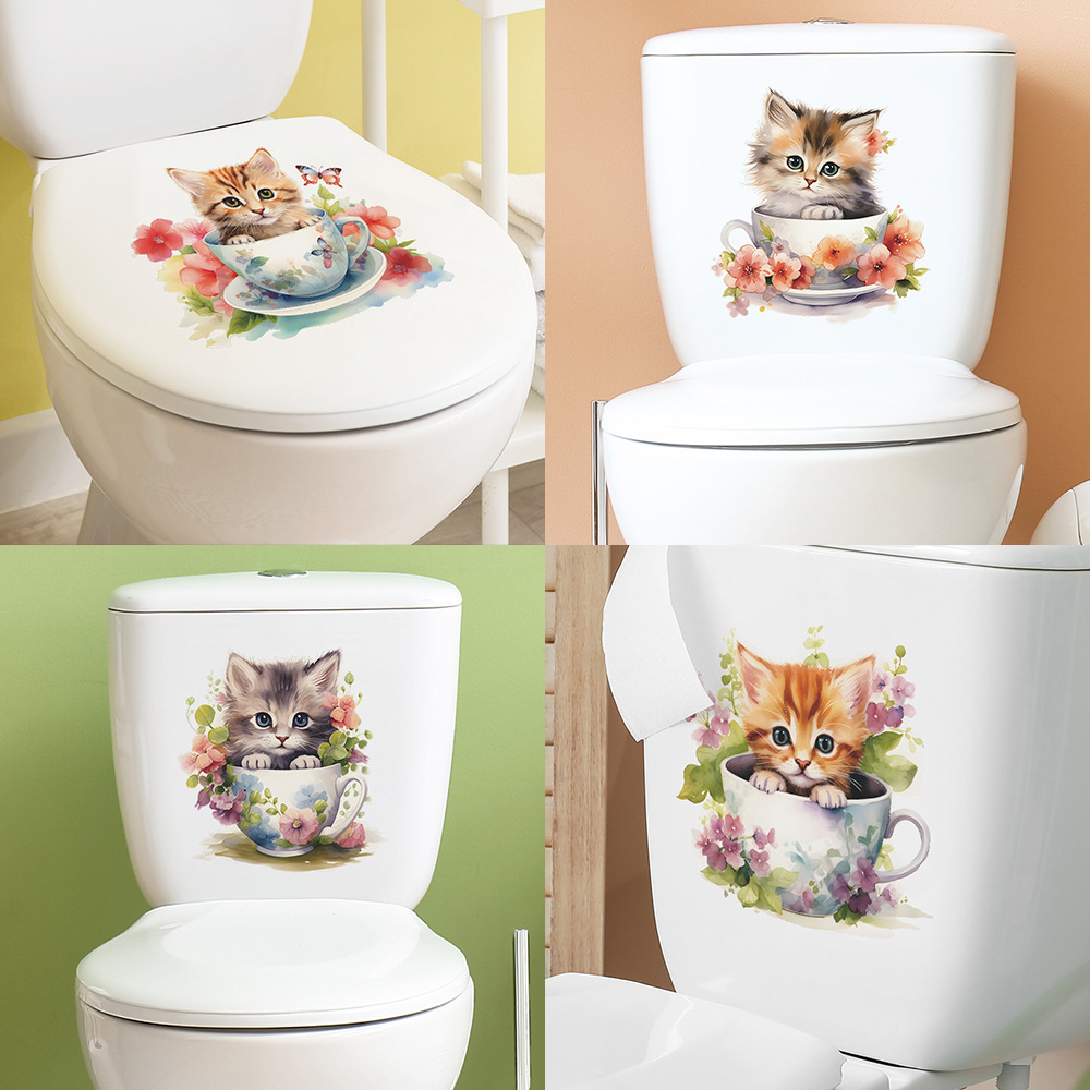 Cute Tea Cup Cat Flower Wall S - đánh giá và giá Home Cinema Wall