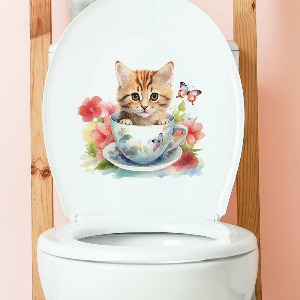 Cute Tea Cup Cat Flower Wall S - đánh giá và giá Home Cinema Wall