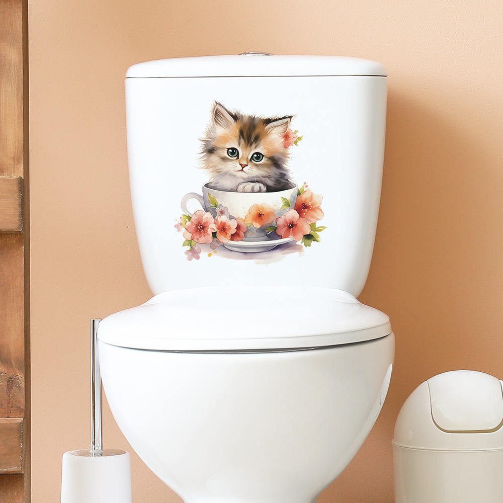 Cute Tea Cup Cat Flower Wall S - đánh giá và giá Home Cinema Wall