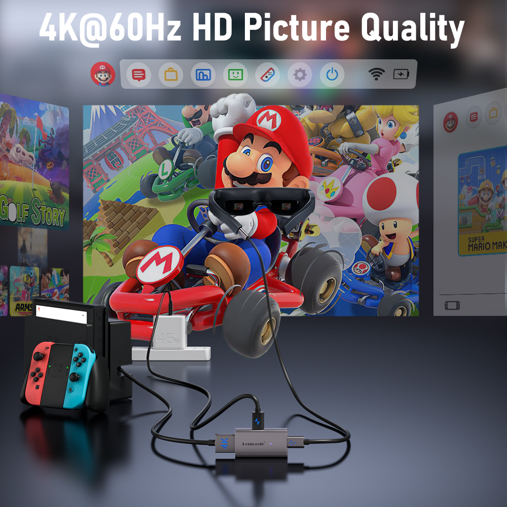 Lemorele 4K AR Glasses Adapter - đánh giá và giá Home Cinema Usb