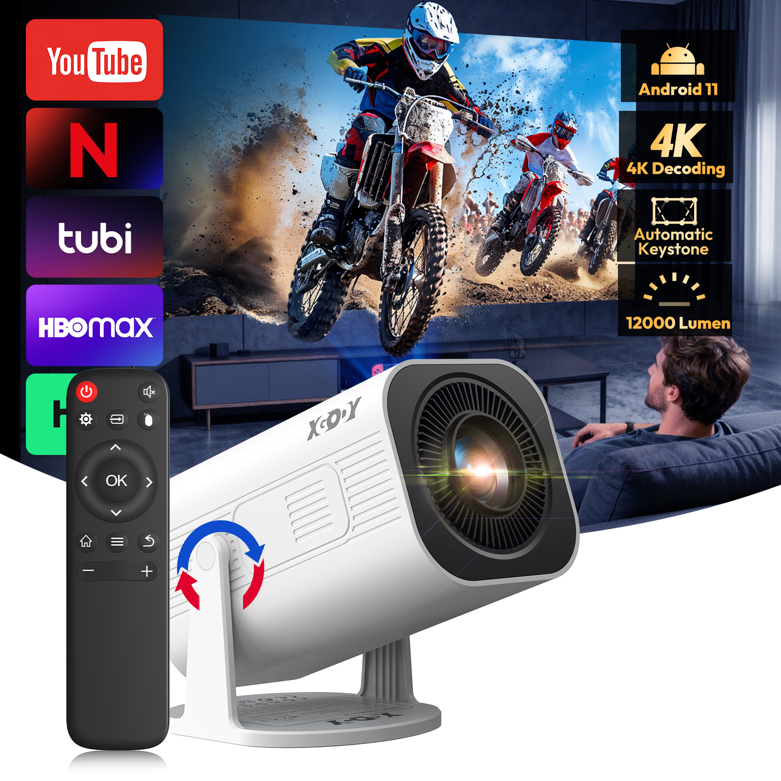 Xgody Gimbal 3 Pro Projector 4 - đánh giá và giá Home Cinema Focal