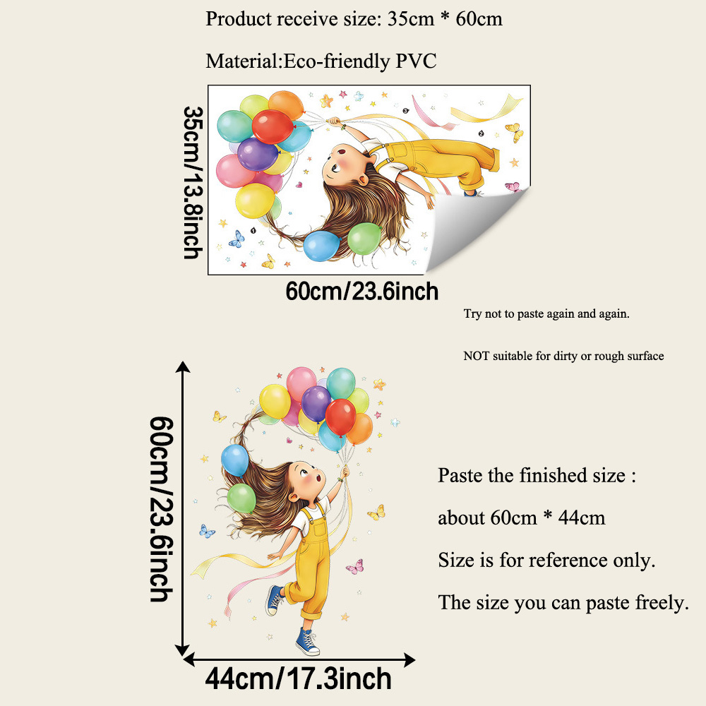Cartoon Little Girl Balloon Bu - đánh giá và giá Home Cinema Wall