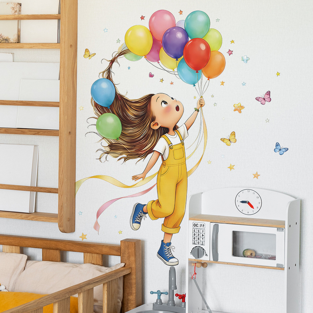 Cartoon Little Girl Balloon Bu - đánh giá và giá Home Cinema Wall