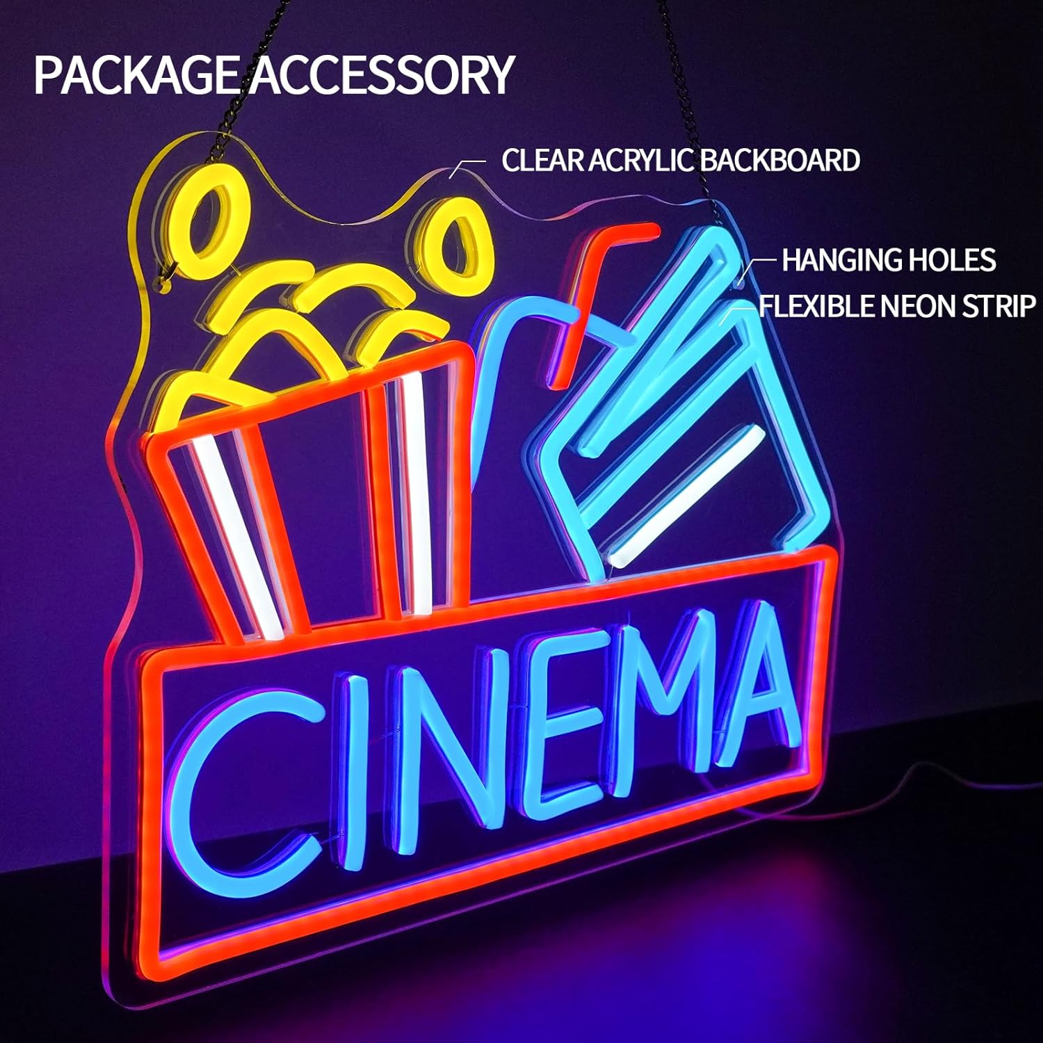 Cinema Neon Sign USB Powered L - đánh giá và giá Home Cinema Night