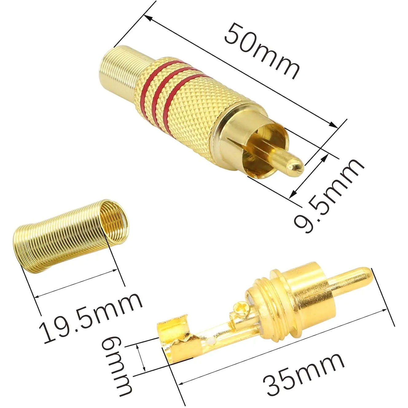 4PCS RCA Plug Gold Plated Sold - đánh giá và giá Home Cinema Hall