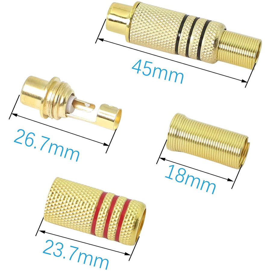 4PCS RCA Plug Gold Plated Sold - đánh giá và giá Home Cinema Hall