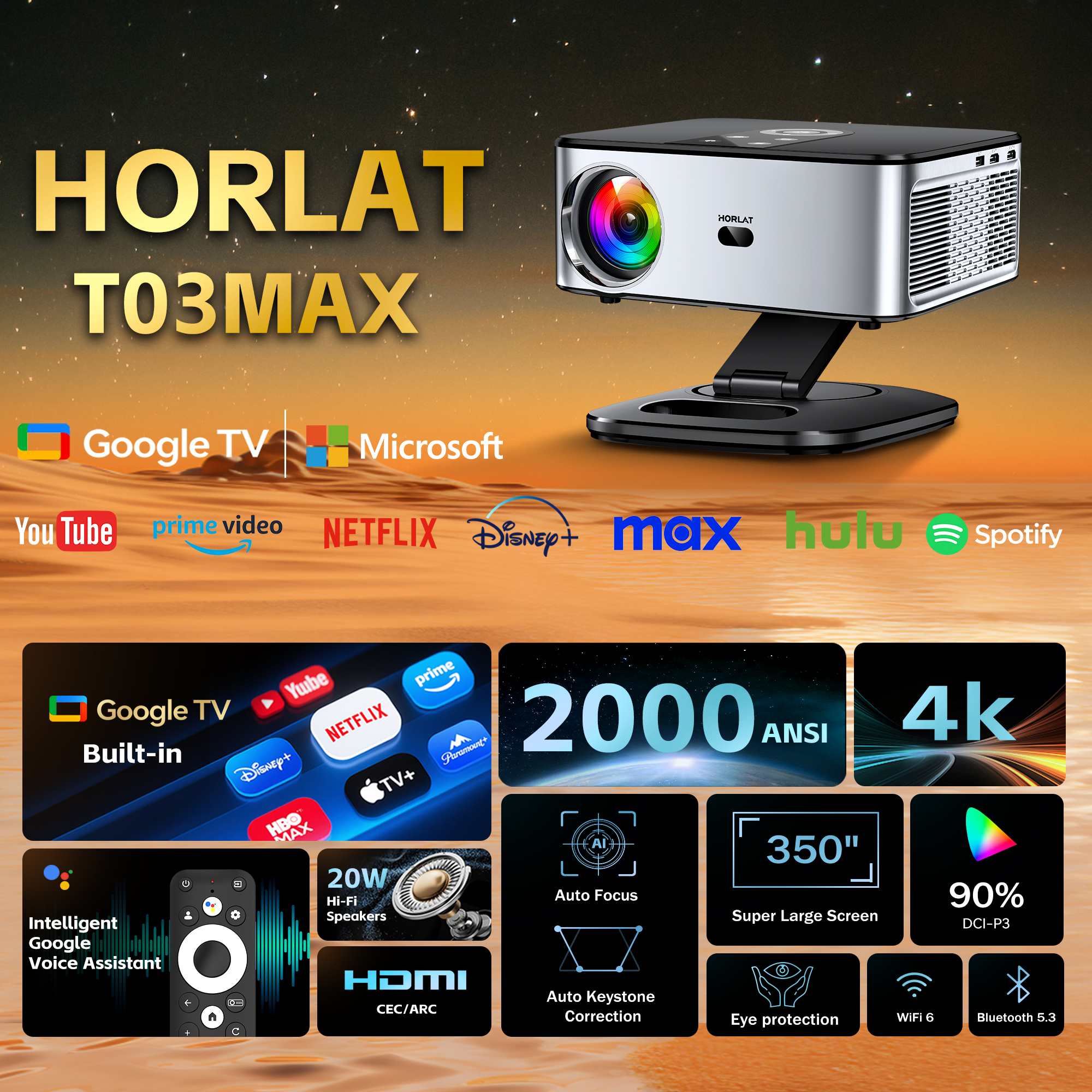 HORLAT Official Google TV Proj - đánh giá và giá Home Cinema Focal